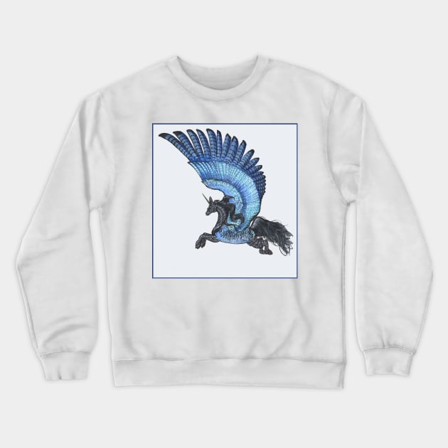 Bluebird Horse Crewneck Sweatshirt by pegacorna